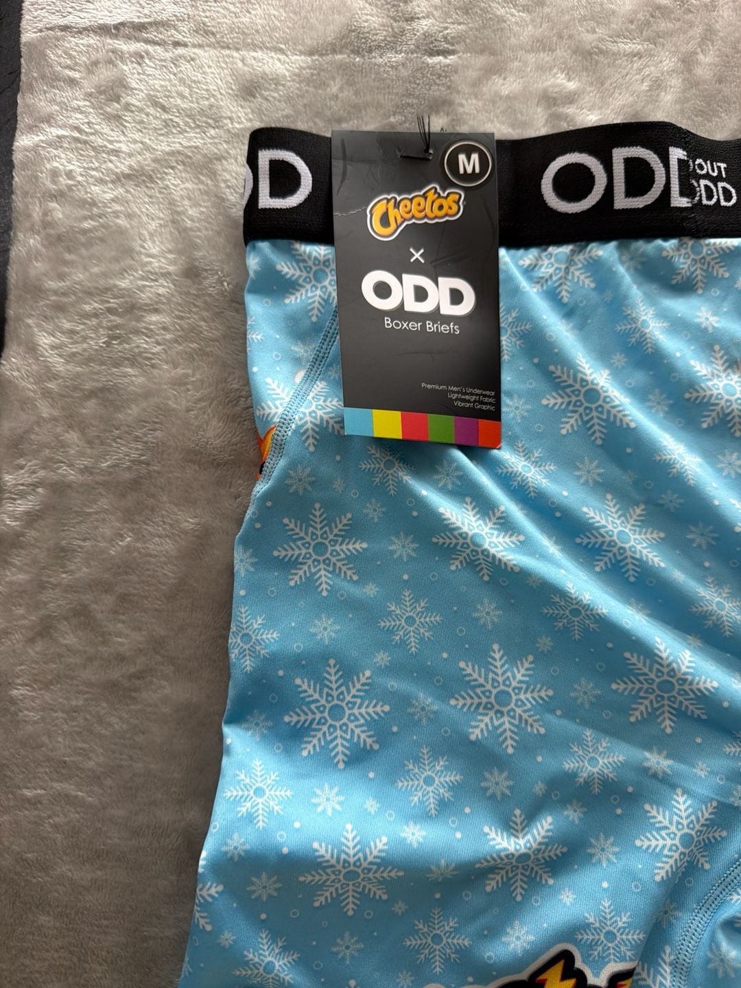Odd Sox x Cheetos Chester Cheetah Winter Snowflake Boxer Briefs 7