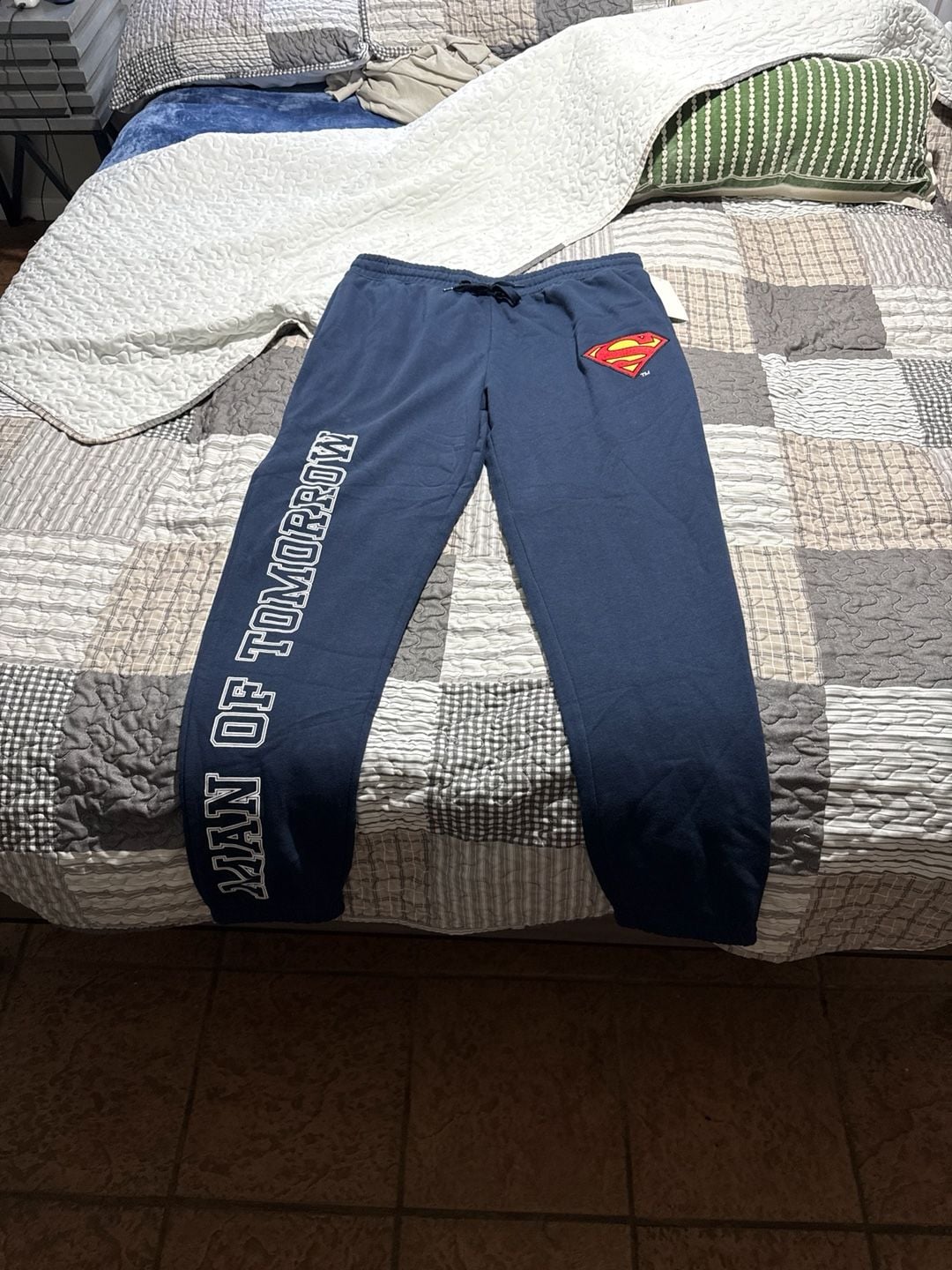 DC Comics Superman 'Man of Tomorrow' Navy Blue Sleep Pajama Lounge Pants 1