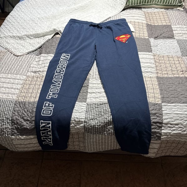 DC Comics Superman 'Man of Tomorrow' Navy Blue Sleep Pajama Lounge Pants