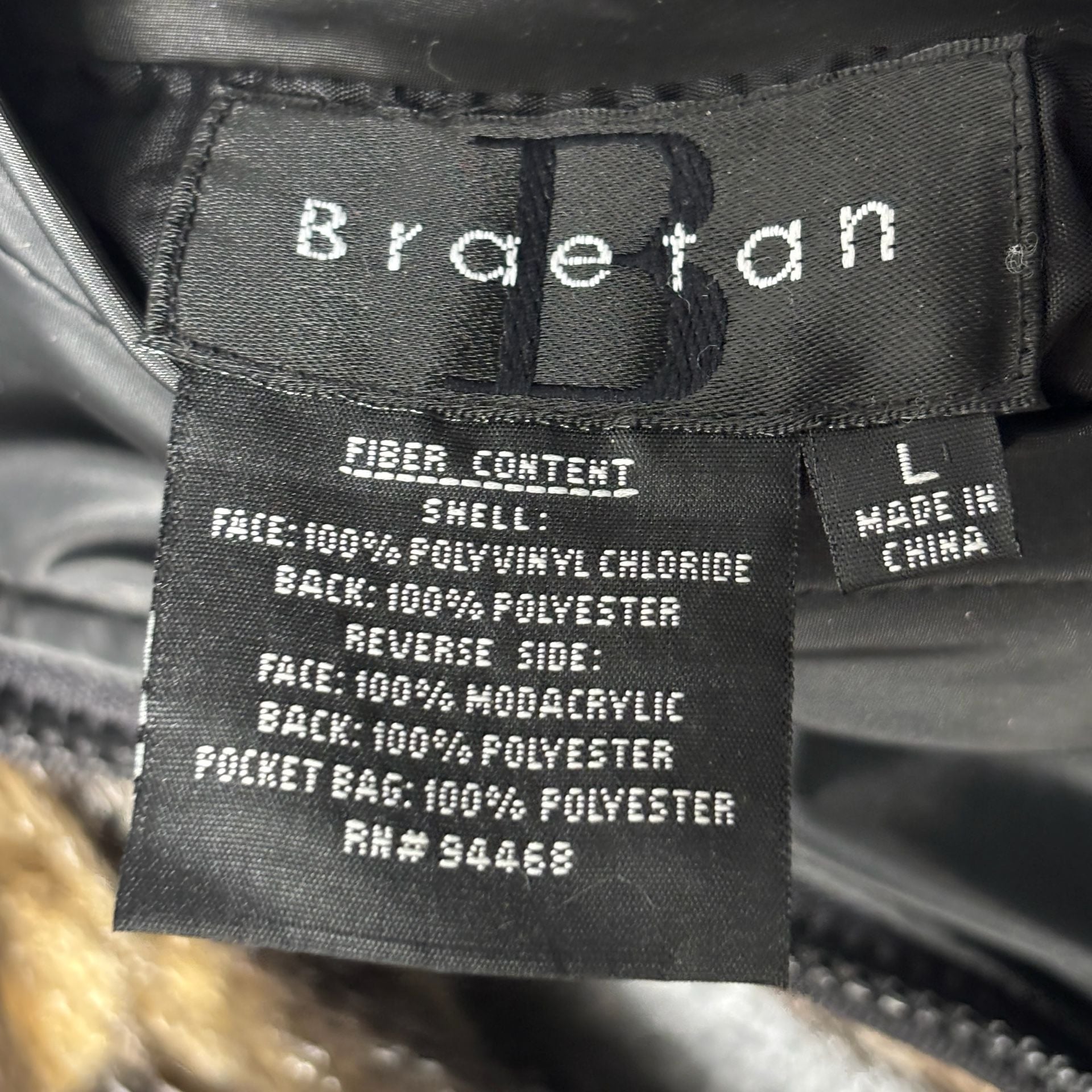 Braetan Women's Reversible Black PVC Faux Fur Lined Hooded Jacket 6