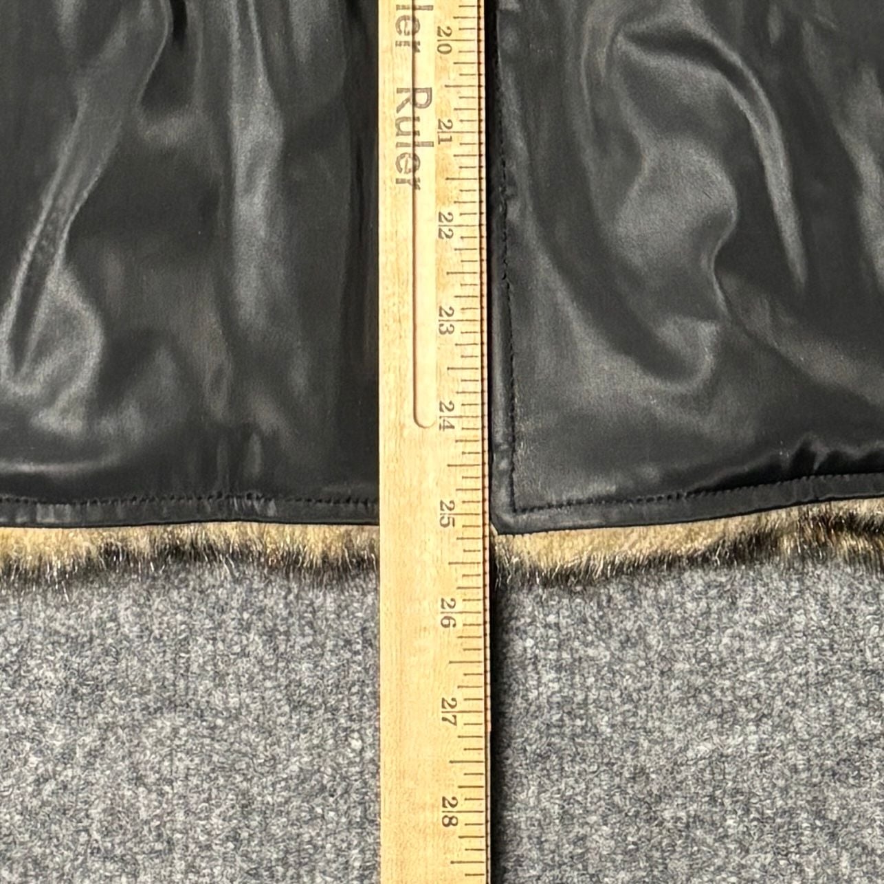 Braetan Women's Reversible Black PVC Faux Fur Lined Hooded Jacket 11