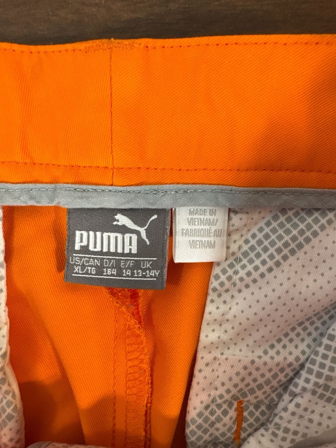 Puma Boys Essential Golf Tech Shorts Vibrant Orange Size XL 14-16 5