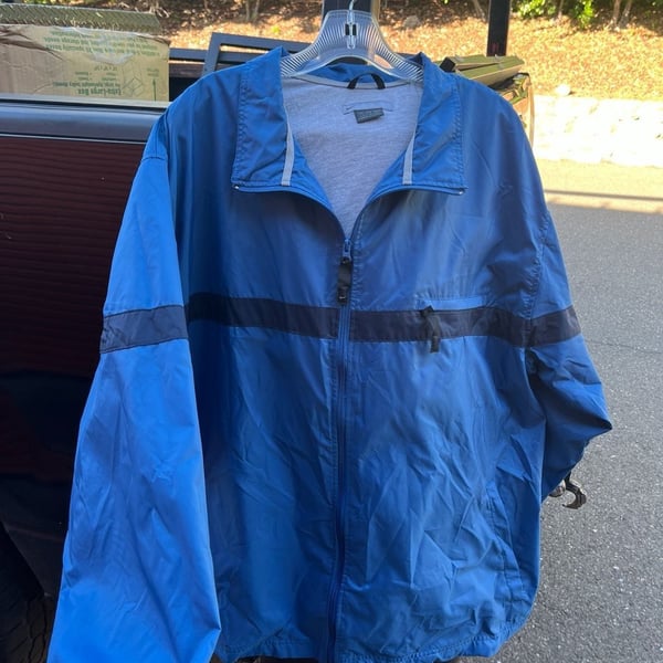 Nike Vintage Blue Full-Zip Windbreaker Jacket Cotton Lined Mens XXL