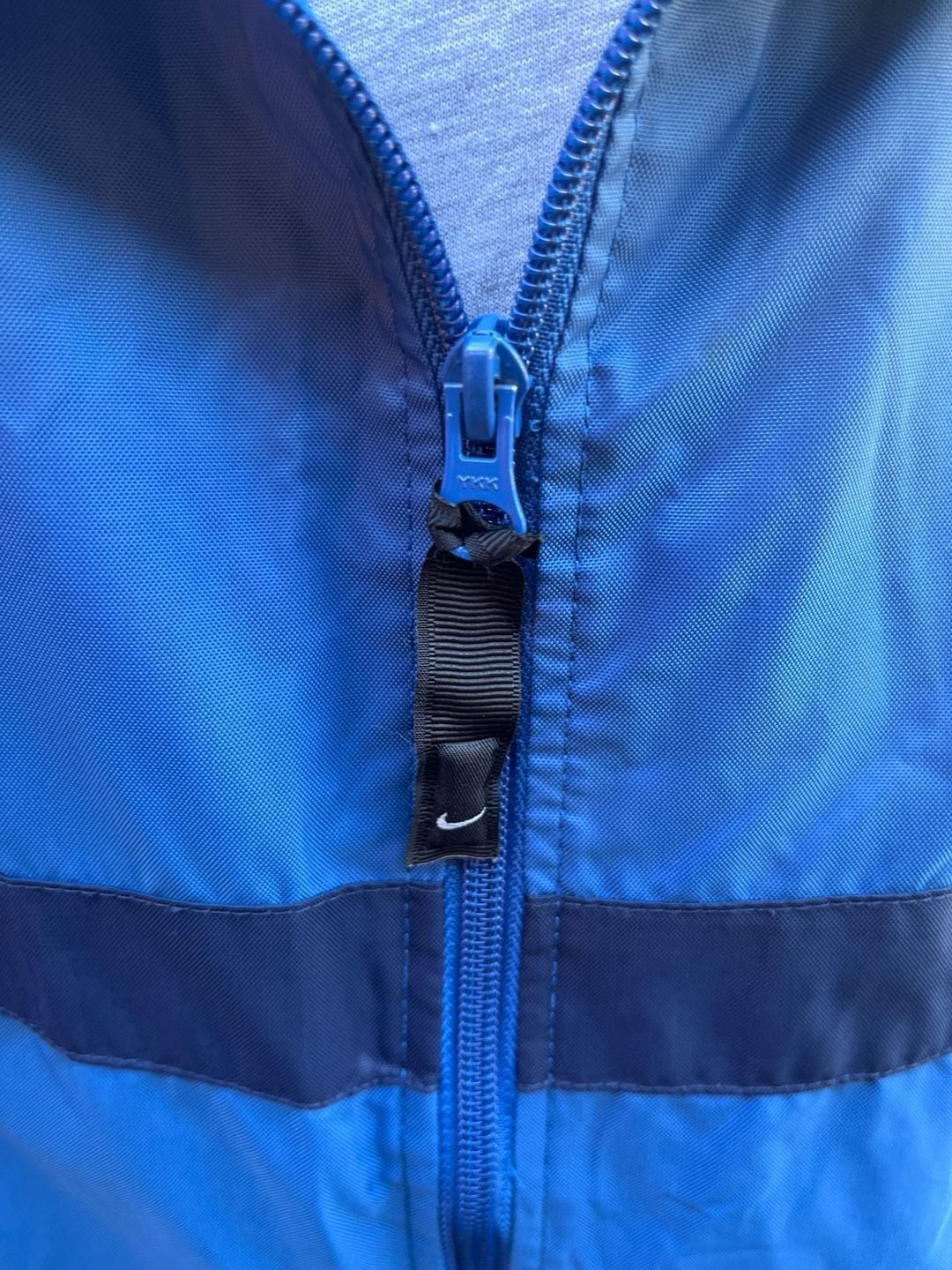 Nike Vintage Blue Full-Zip Windbreaker Jacket Cotton Lined Mens XXL 4