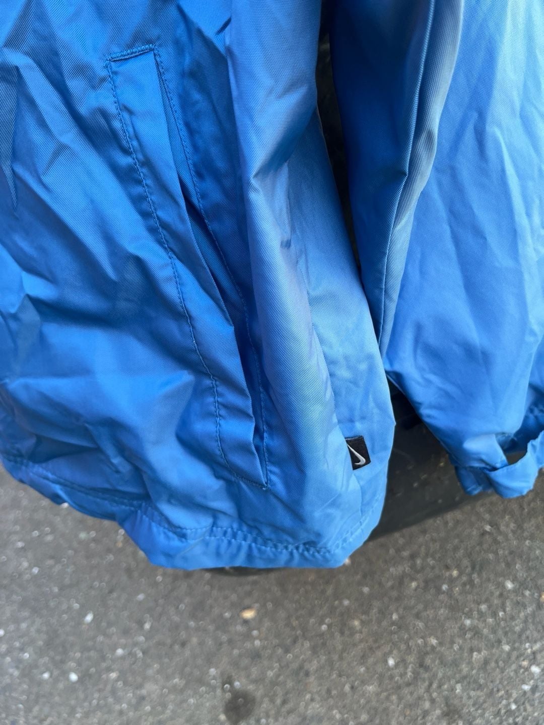 Nike Vintage Blue Full-Zip Windbreaker Jacket Cotton Lined Mens XXL 6