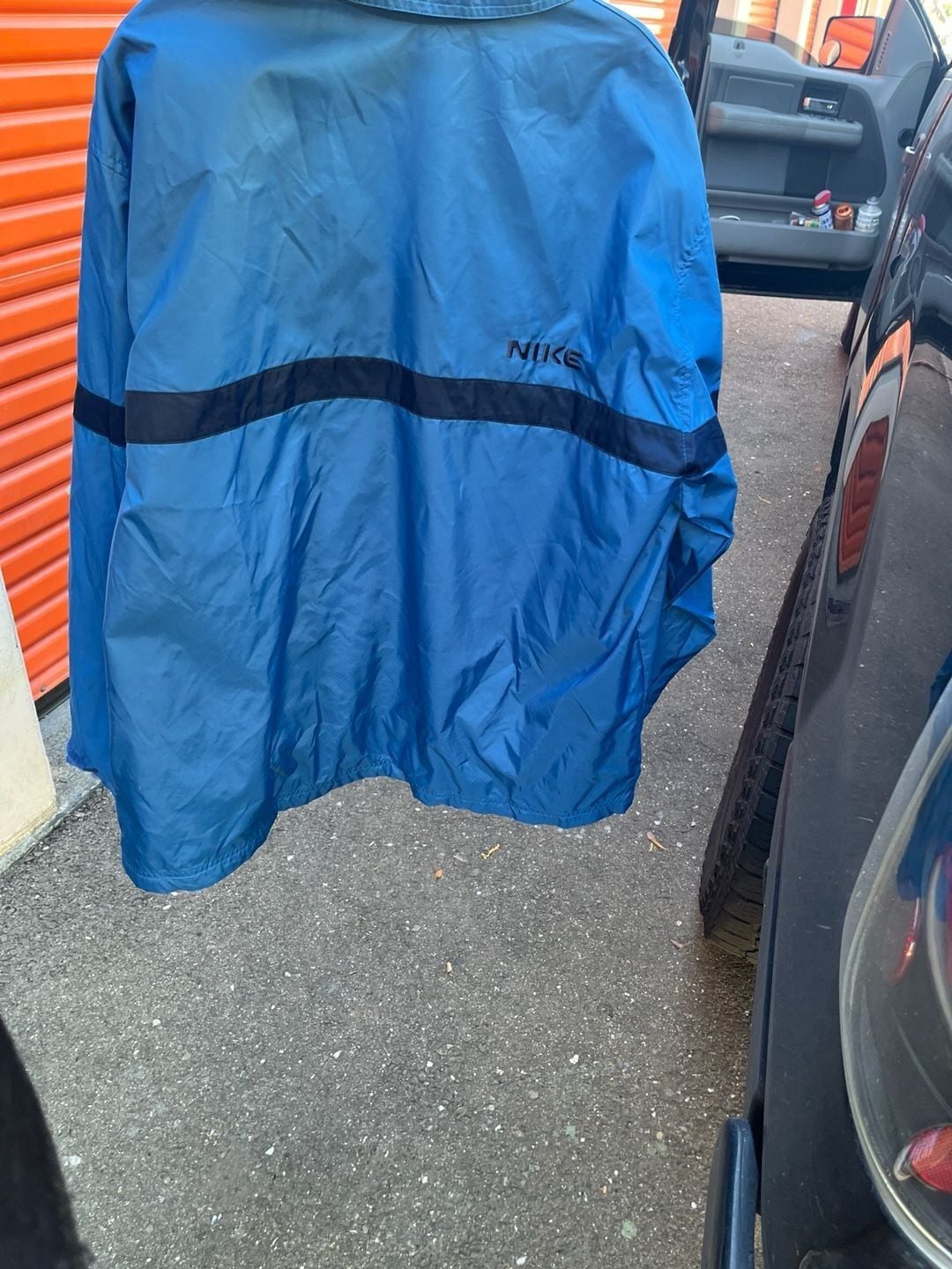 Nike Vintage Blue Full-Zip Windbreaker Jacket Cotton Lined Mens XXL 9