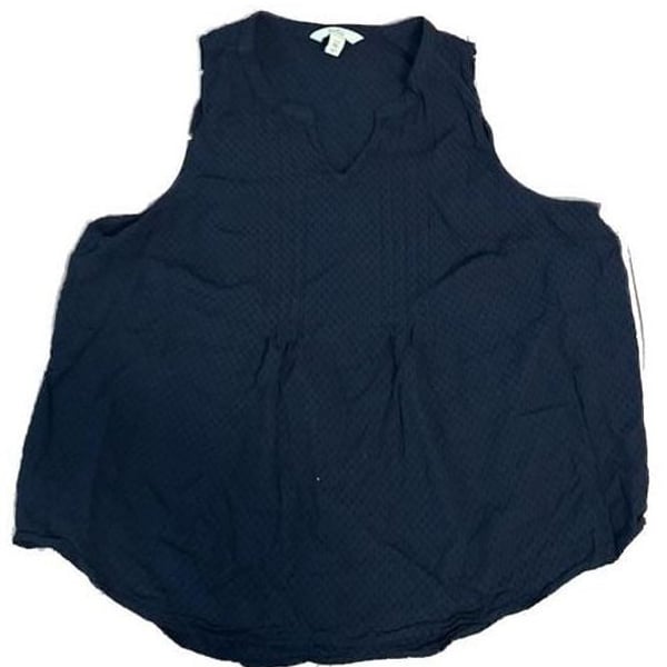 Croft & Barrow Petite XL Navy Blue Sleeveless 100% Rayon Blouse Tank Top