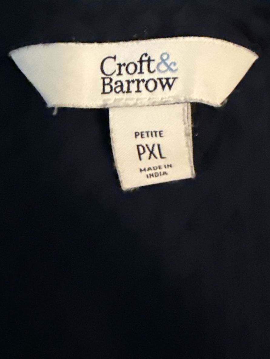 Croft & Barrow Petite XL Navy Blue Sleeveless 100% Rayon Blouse Tank Top 2
