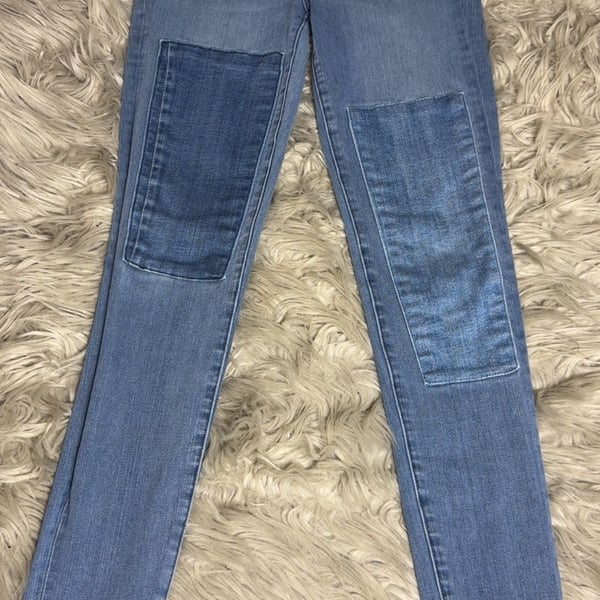 American Eagle 360 Super Stretch Skinny Patchwork Jeans Size 2 Regular