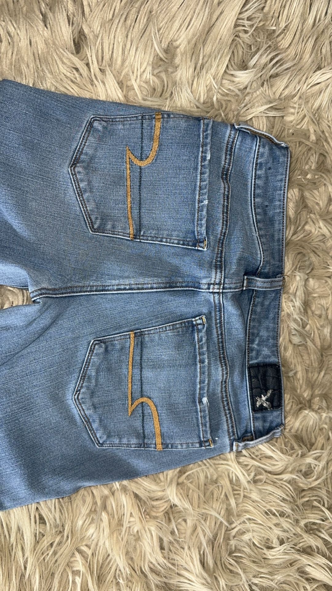 American Eagle 360 Super Stretch Skinny Patchwork Jeans Size 2 Regular 4