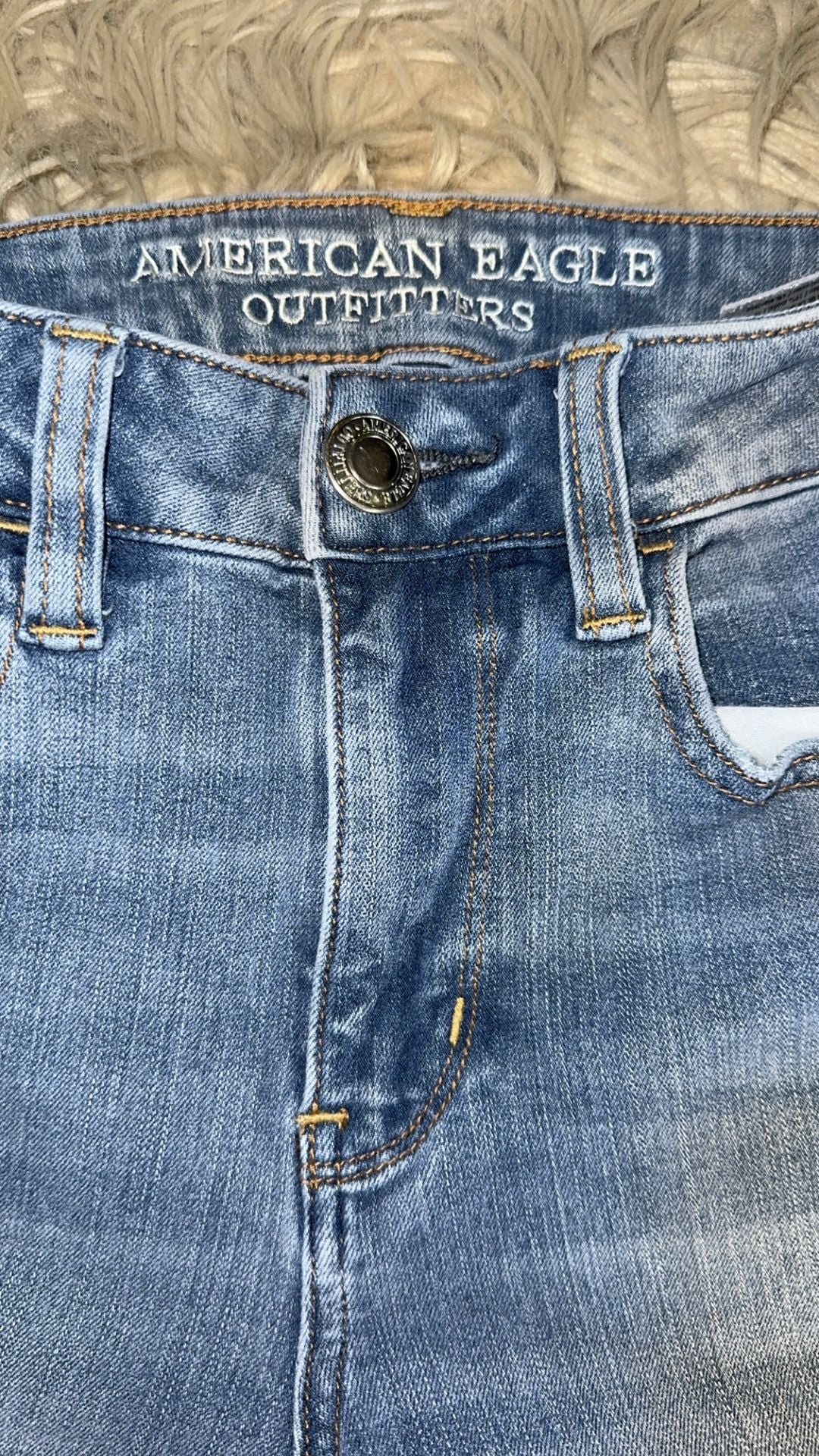 American Eagle 360 Super Stretch Skinny Patchwork Jeans Size 2 Regular 6