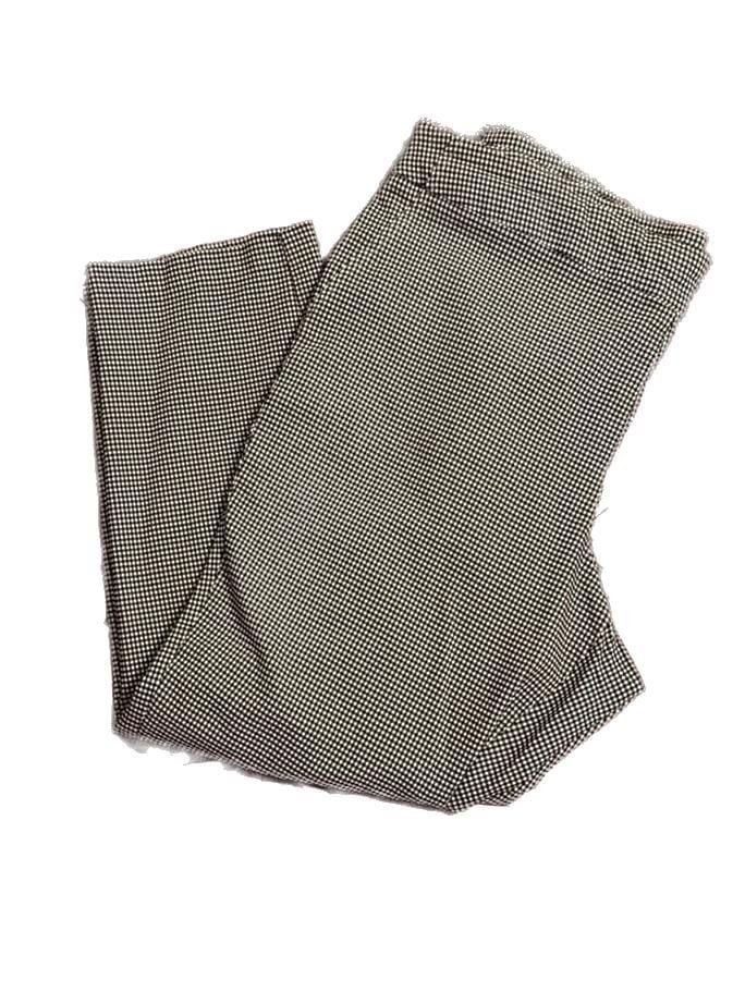 Jones & Co Jones New York Women's Size 16W Black and White Gingham Houndstooth Ankle Pants 1