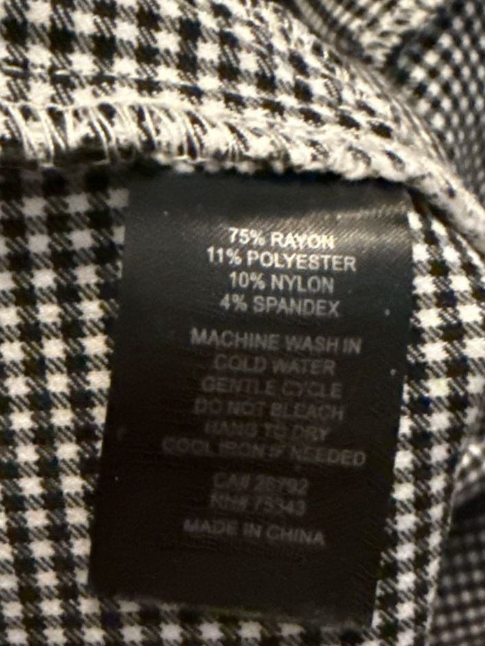 Jones & Co Jones New York Women's Size 16W Black and White Gingham Houndstooth Ankle Pants 3