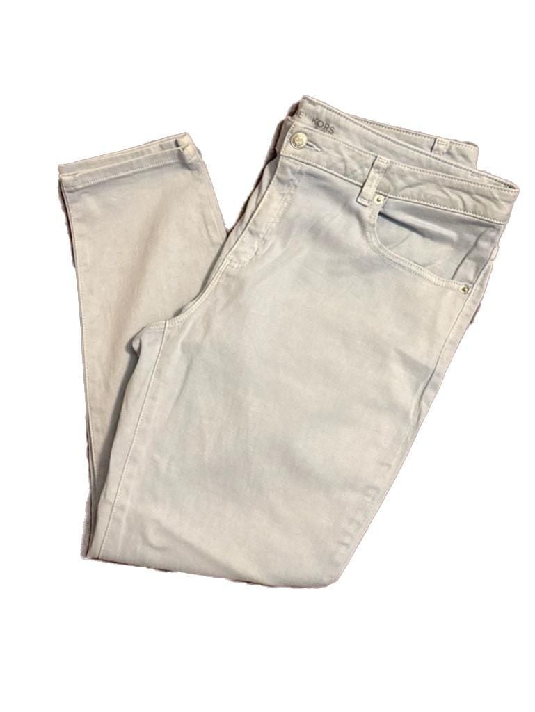 Michael Kors Izzy Cropped Skinny Jeans Light Blue Wash Size 12 2