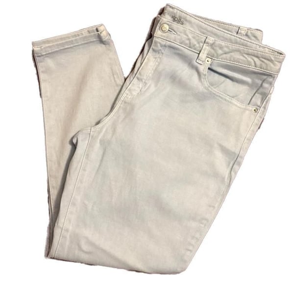 Michael Kors Izzy Cropped Skinny Jeans Light Blue Wash Size 12