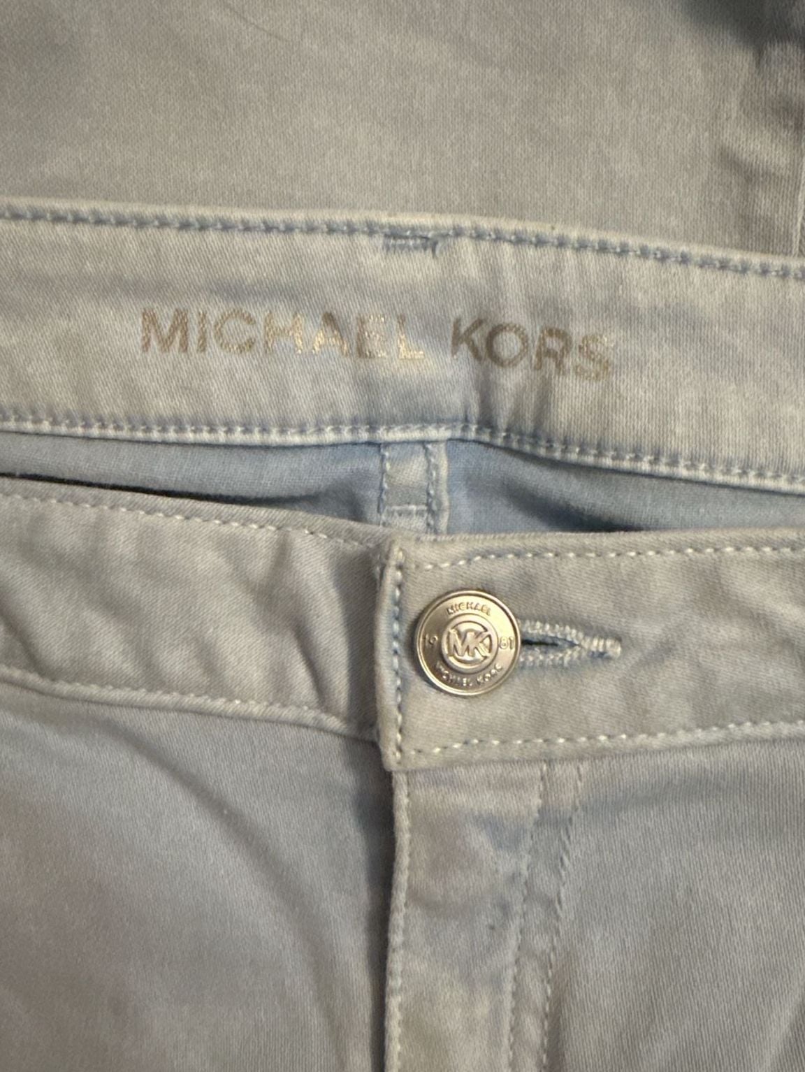 Michael Kors Izzy Cropped Skinny Jeans Light Blue Wash Size 12 3