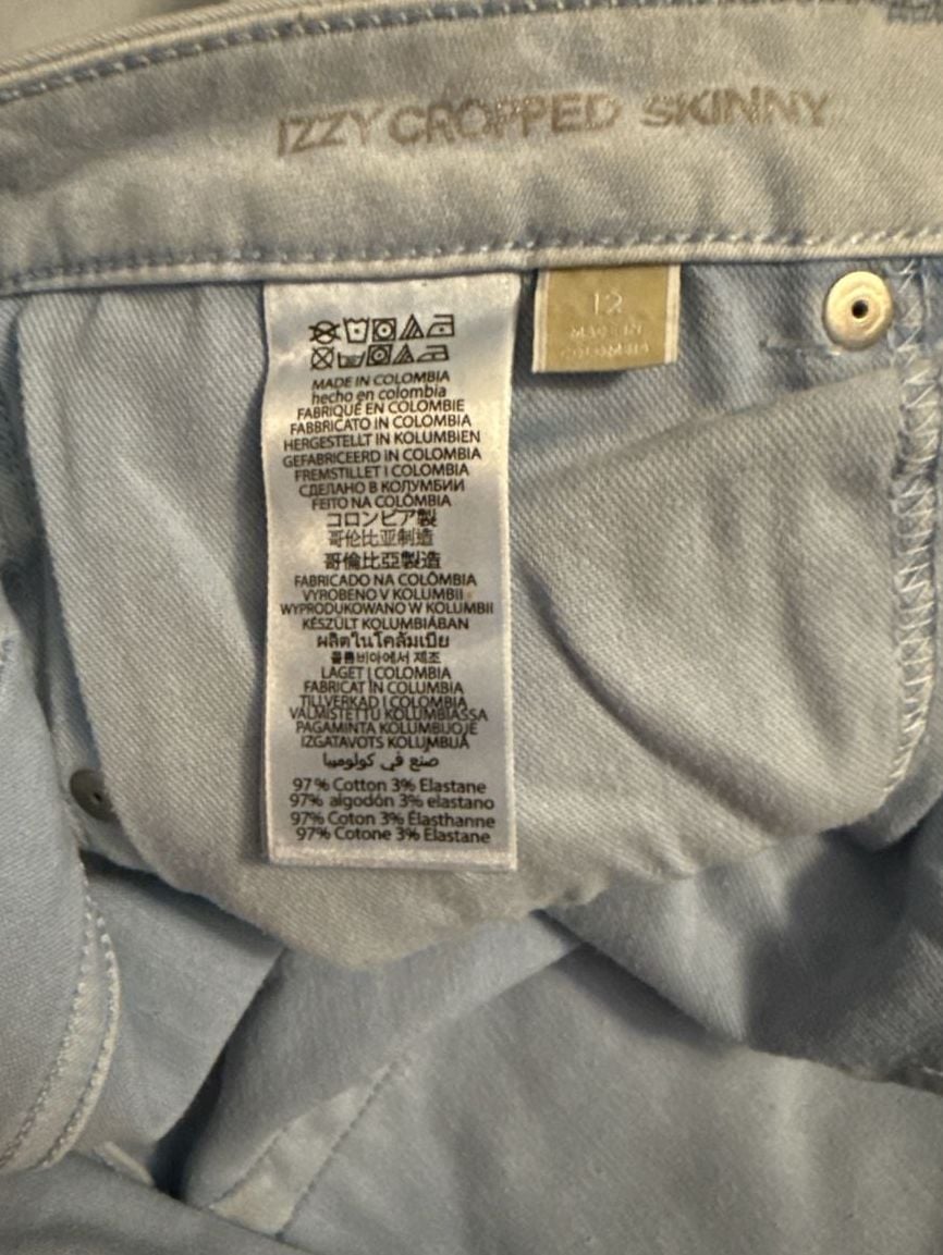 Michael Kors Izzy Cropped Skinny Jeans Light Blue Wash Size 12 4