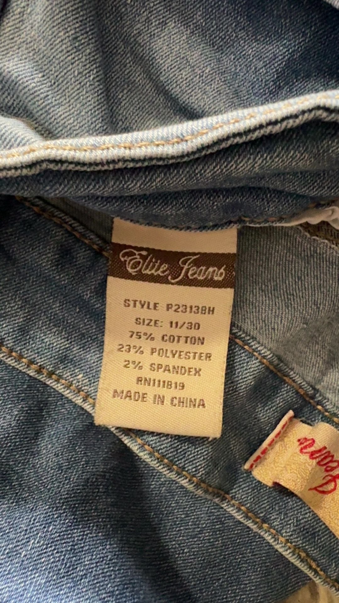 Elite Jeans Light Wash Destructed Skinny Jeans Size 11/30 3