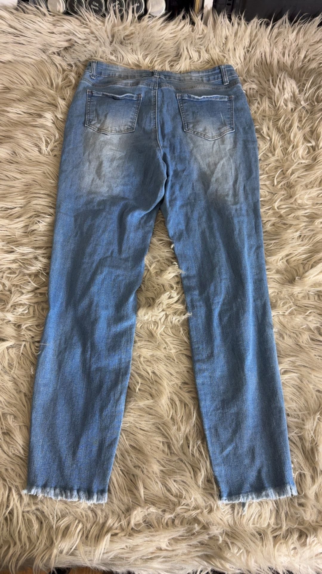 Elite Jeans Light Wash Destructed Skinny Jeans Size 11/30 4