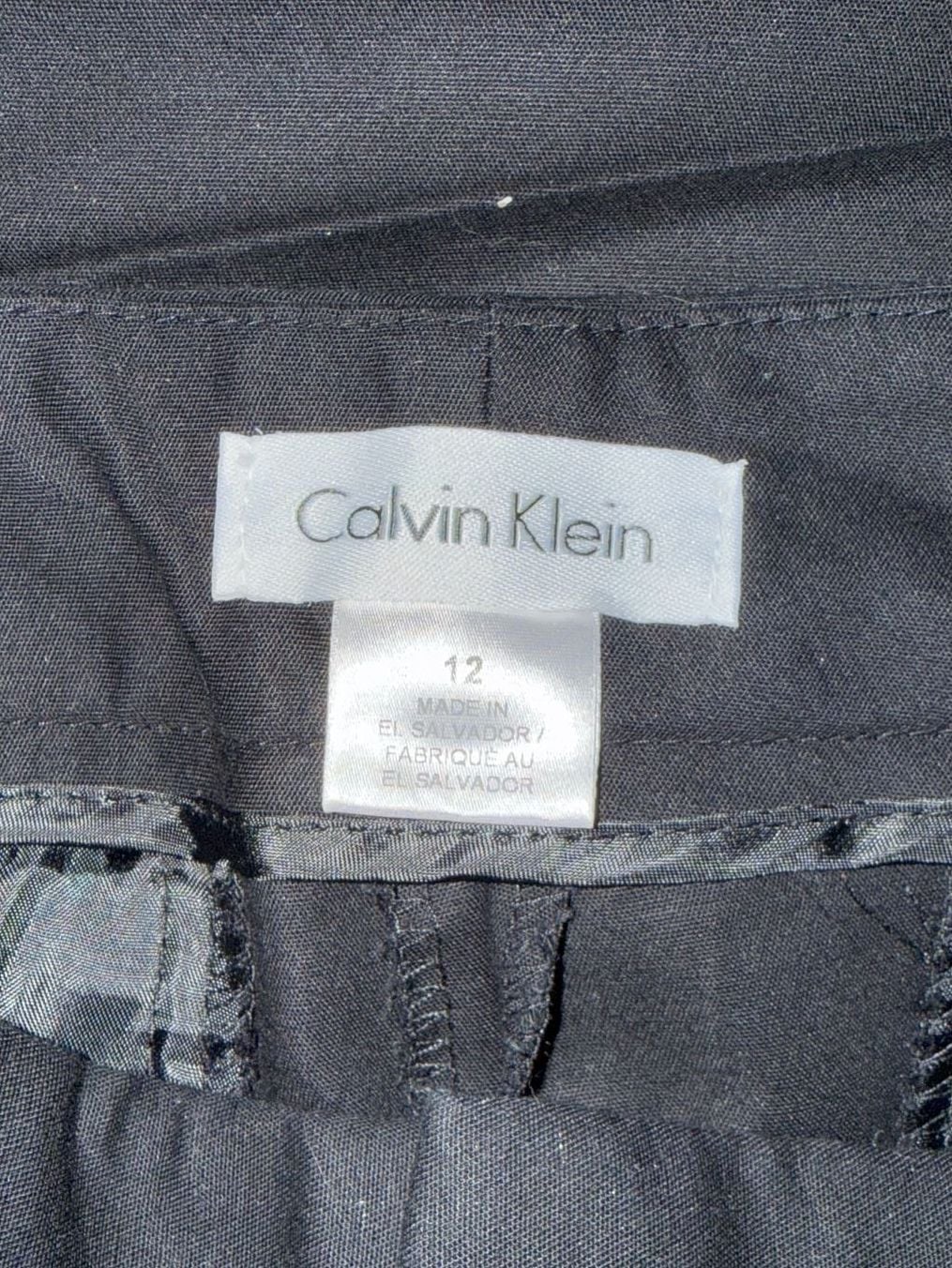 Calvin Klein Women's Black Cotton Blend Slim Fit Ankle Pants Size 12 2