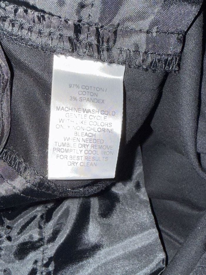 Calvin Klein Women's Black Cotton Blend Slim Fit Ankle Pants Size 12 3