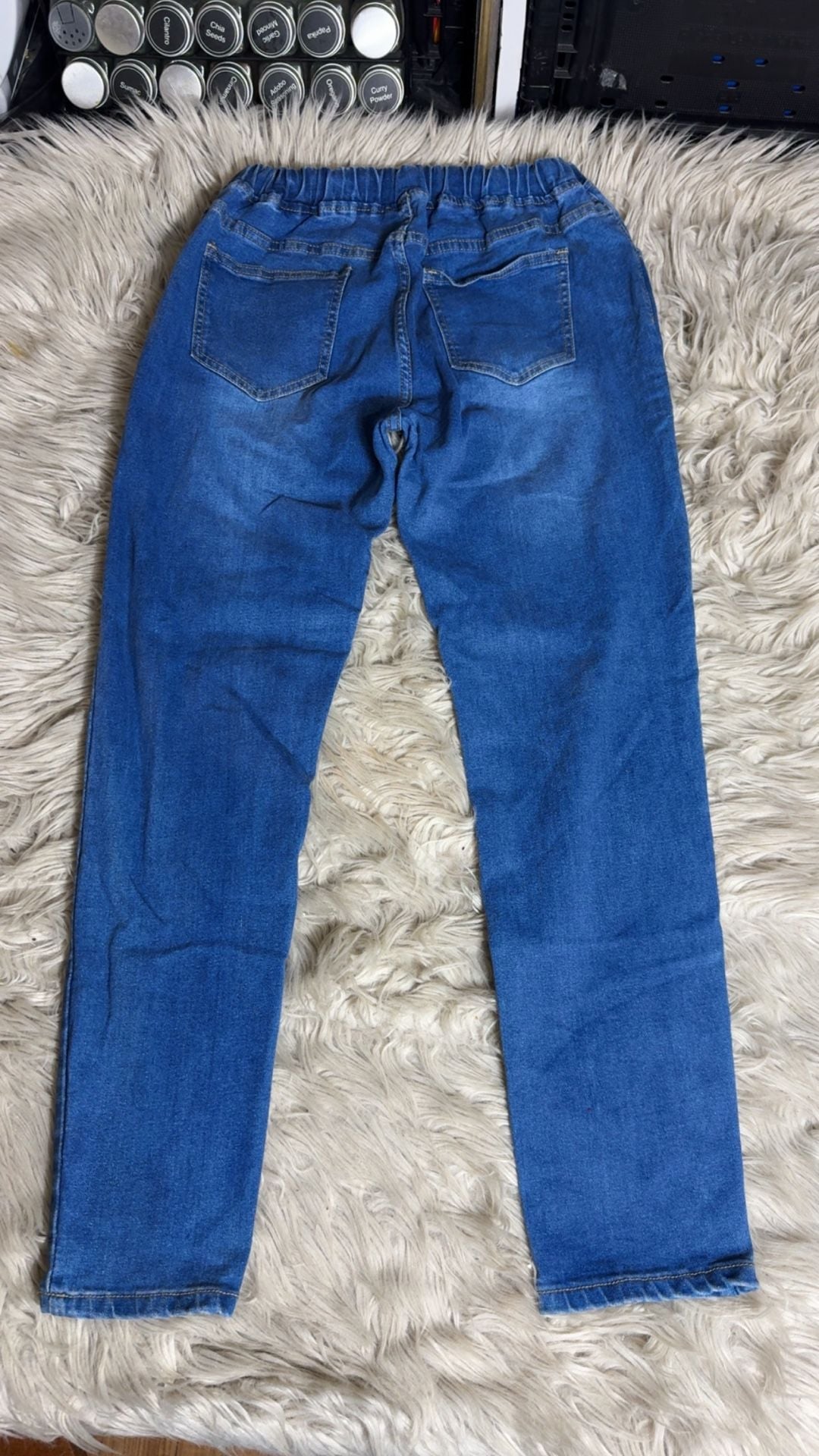 LARGE California Vintage Distressed Denim Jogger Jeans with Drawstring Waist 4