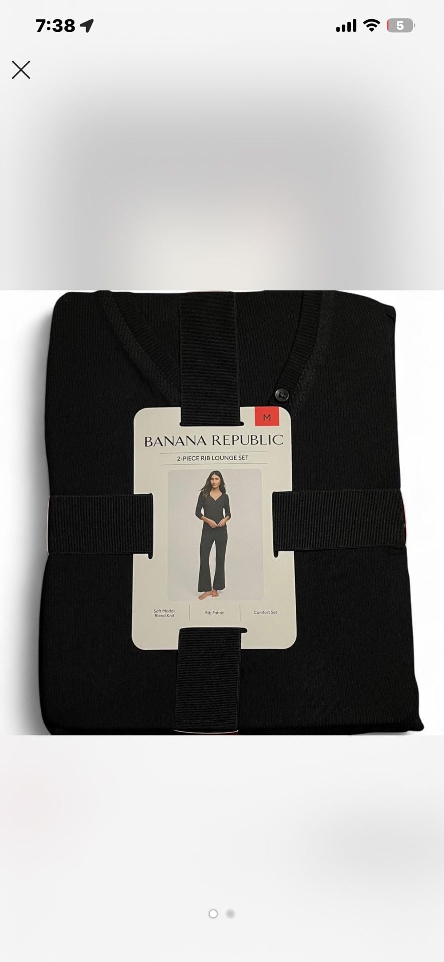 Banana Republic Ladies 2-Piece Rib Lounge Set Soft Modal Blend 1
