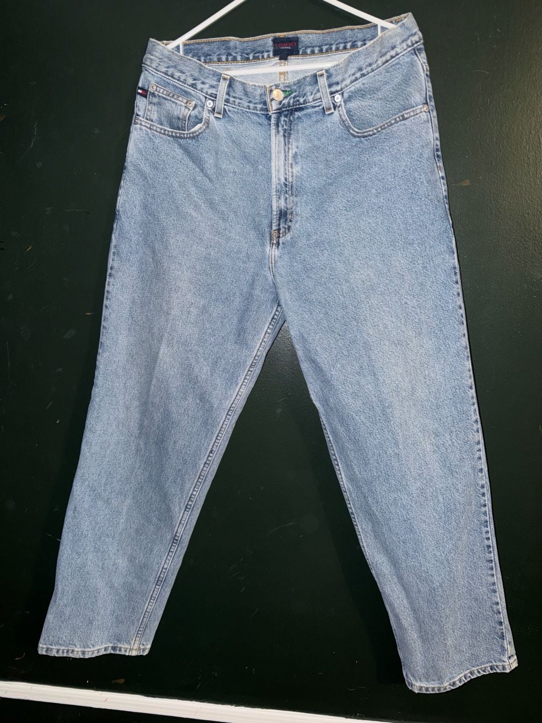 Vintage Tommy Hilfiger Tommy Jeans 90s Baggy Light Wash Denim Pant Size 34/30 2