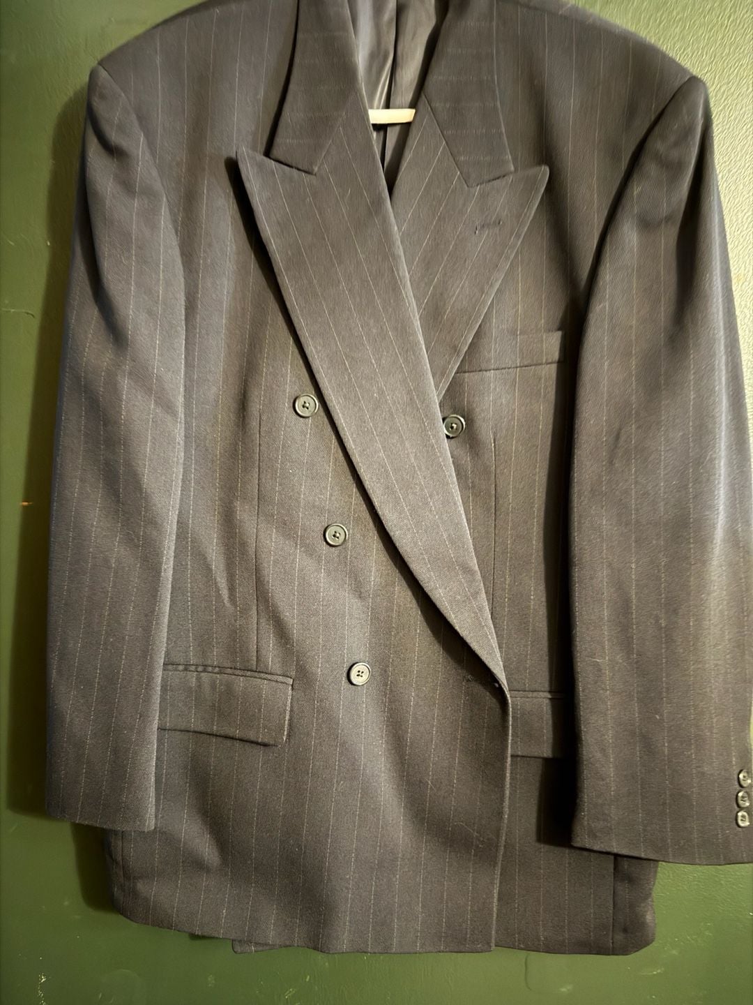 Vintage Tallia Uomo Double Breasted Pinstripe Suit Jacket 1