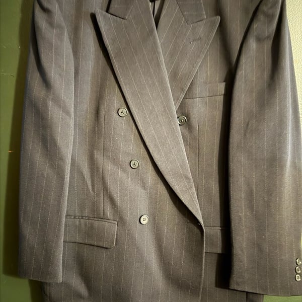 Vintage Tallia Uomo Double Breasted Pinstripe Suit Jacket