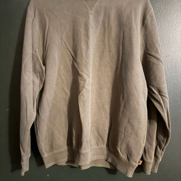 Roundtree & Yorke Outdoors Men's Cotton Blend Fleece Crewneck Sweatshirt Olive Green