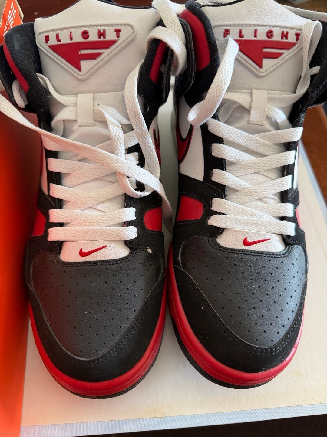 Nike Air Flight Falcon Black Red White 397204-066 Size 9 6