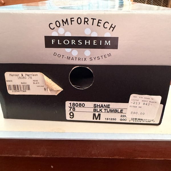 Florsheim Comfortech Shane Men's Black Tumble Leather Shoes Size 9M