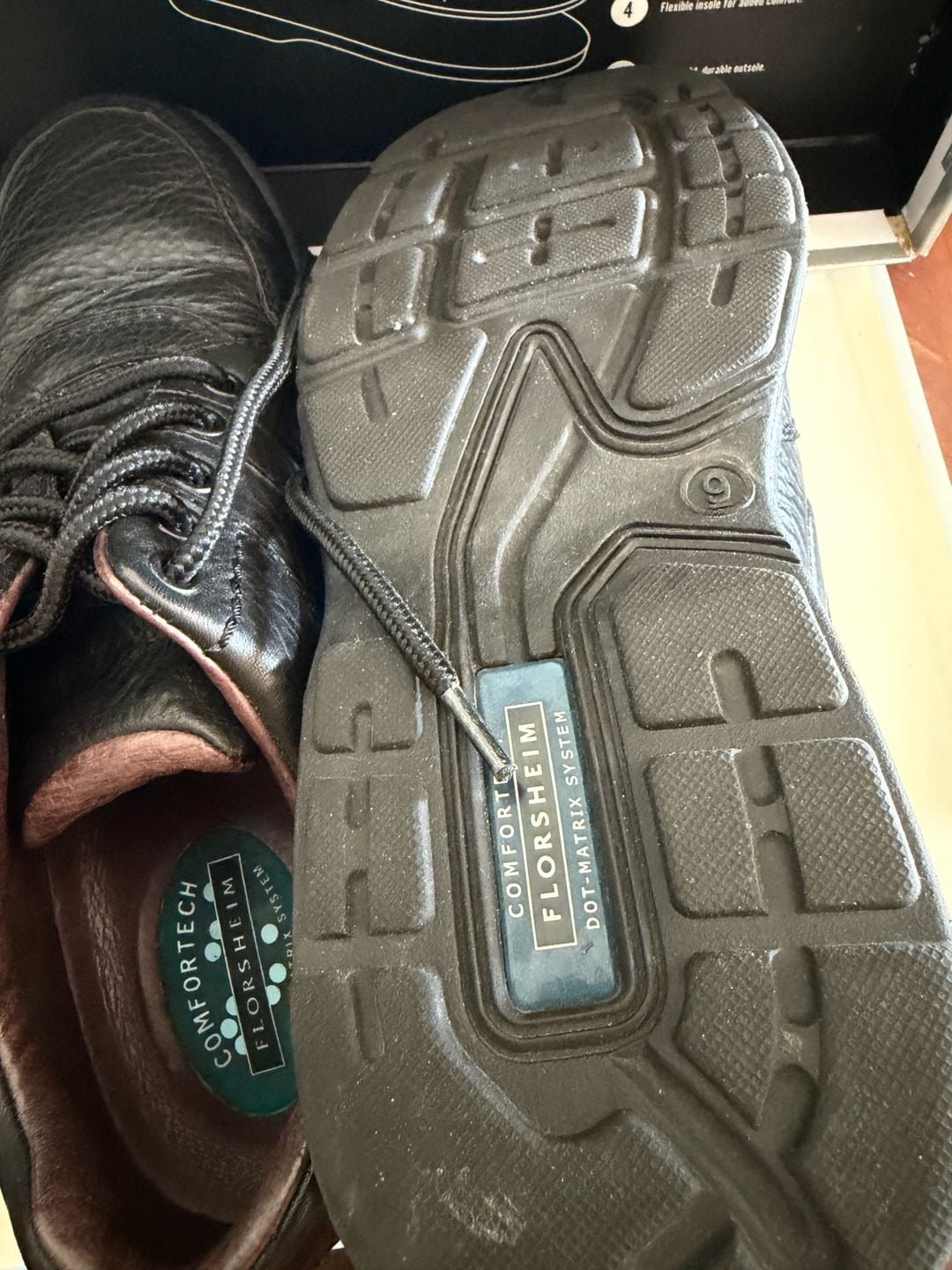Florsheim Comfortech Shane Men's Black Tumble Leather Shoes Size 9M 7