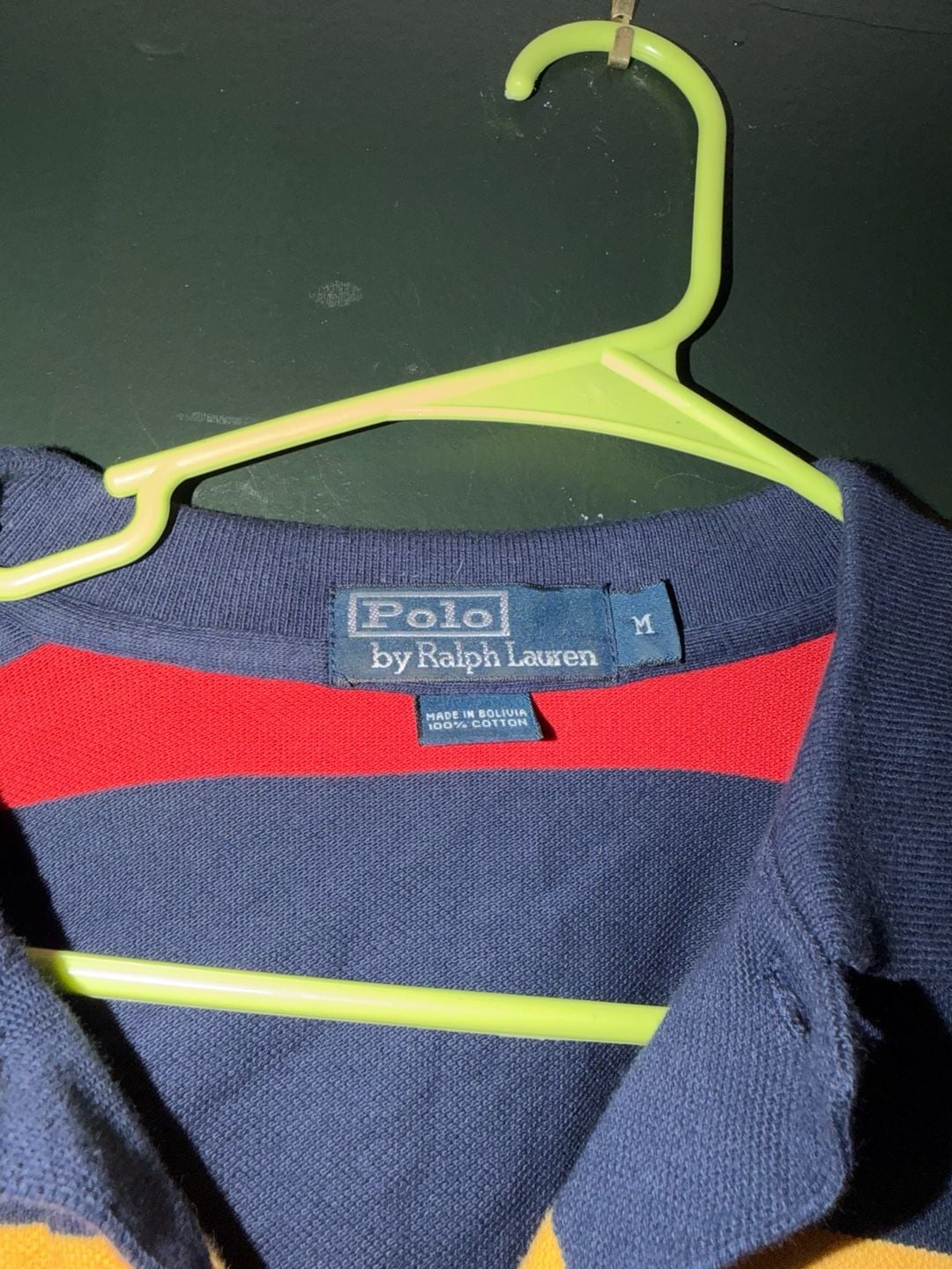 Vintage Polo Ralph Lauren Striped Short Sleeve Polo Shirt Blue Red Yellow Size Medium 3