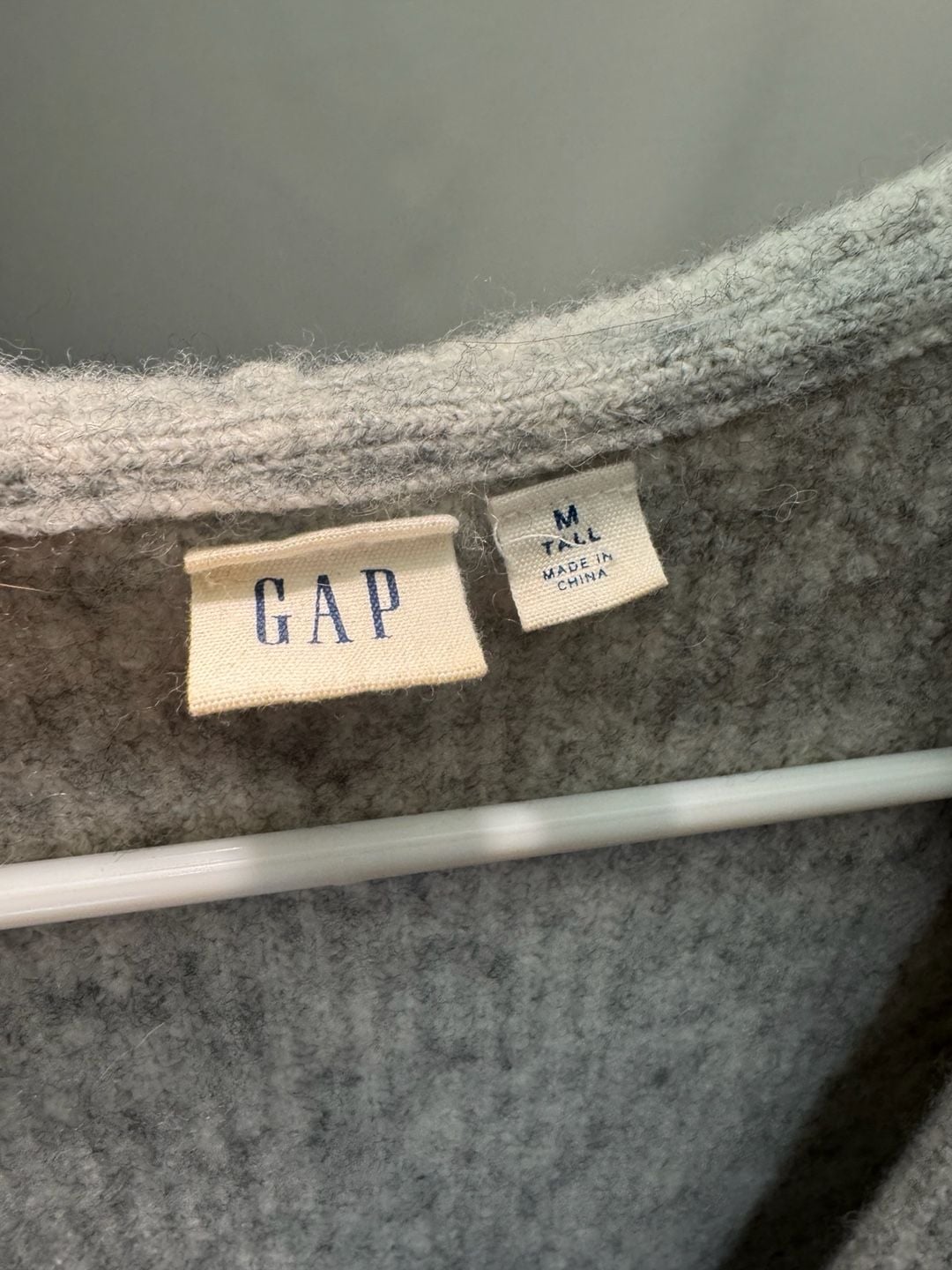 GAP Women's Gray Marl Hooded Cardigan Duster Sweater - Size Medium Tall 3
