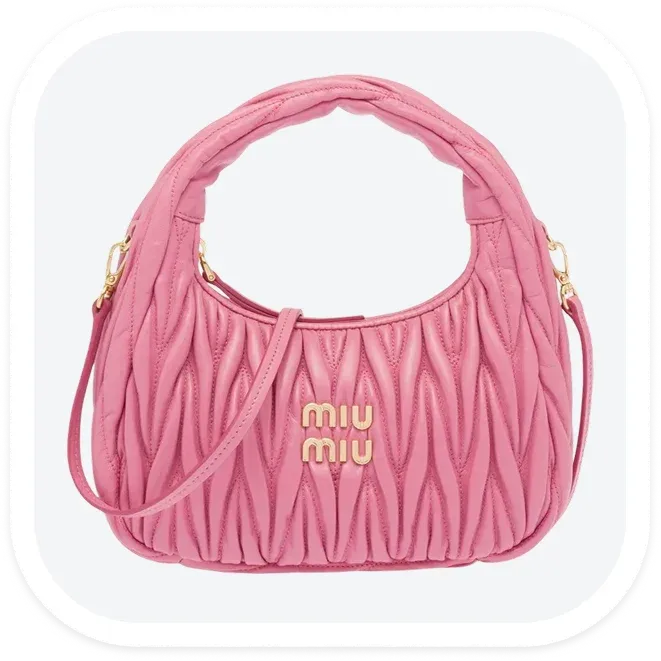 Miu Miu Wander Matelasse Nappa Leather Mini Hobo Bag in Pink 2