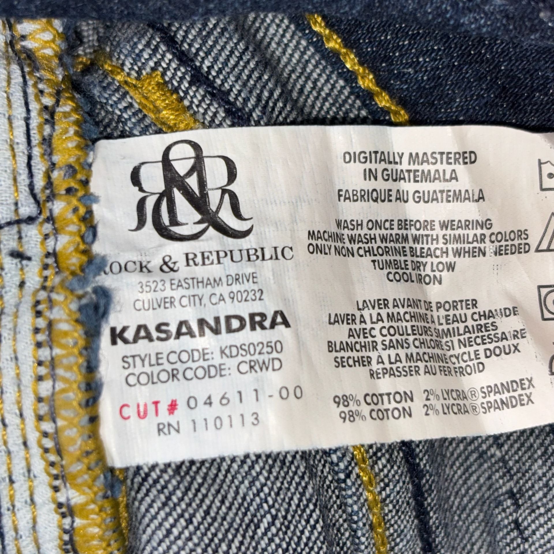 Rock & Republic Women's 26 Kasandra Dark Wash Bootcut Denim Jeans 6
