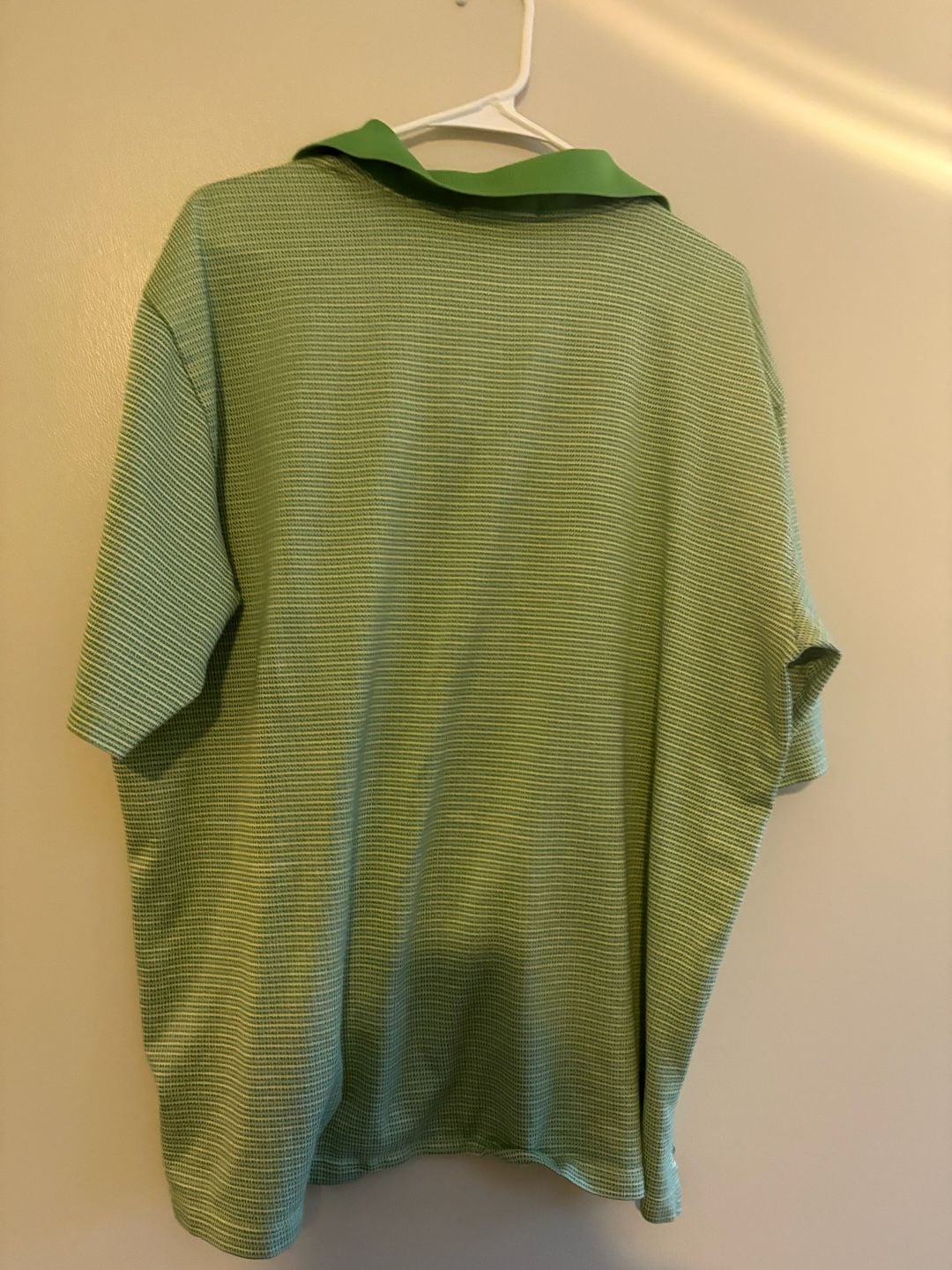 Bugatchi Uomo Men's XXL Green Textured Stripe Knit Polo Shirt 7