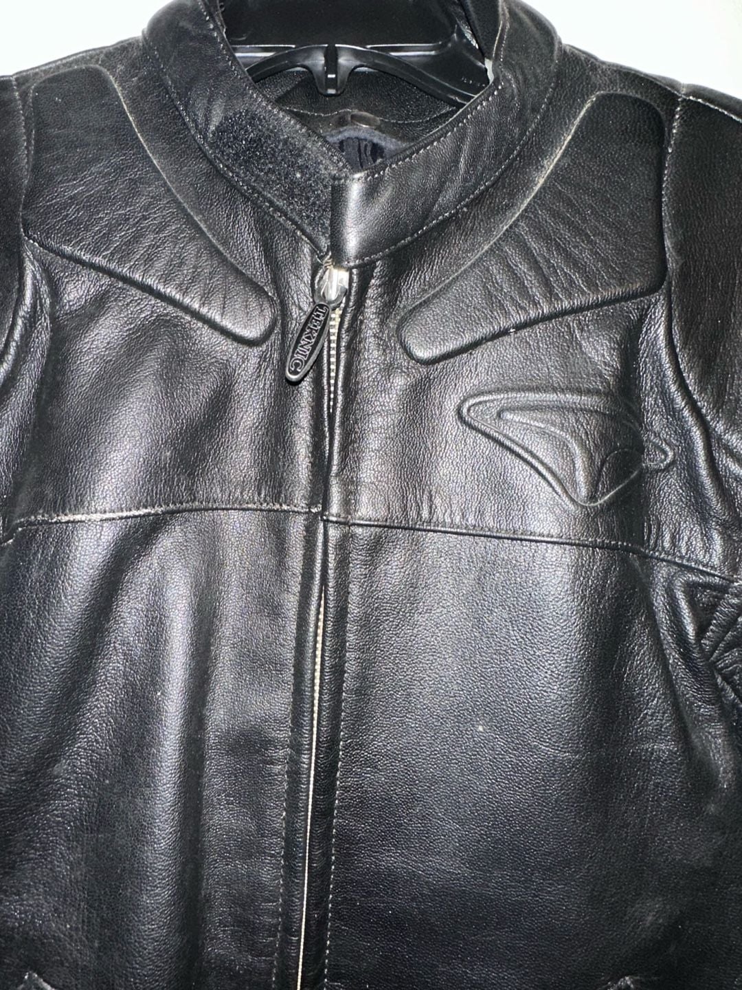 Teknic Leather Armored Motorcycle Jacket Removable Liner Size 40/50 Medium 2