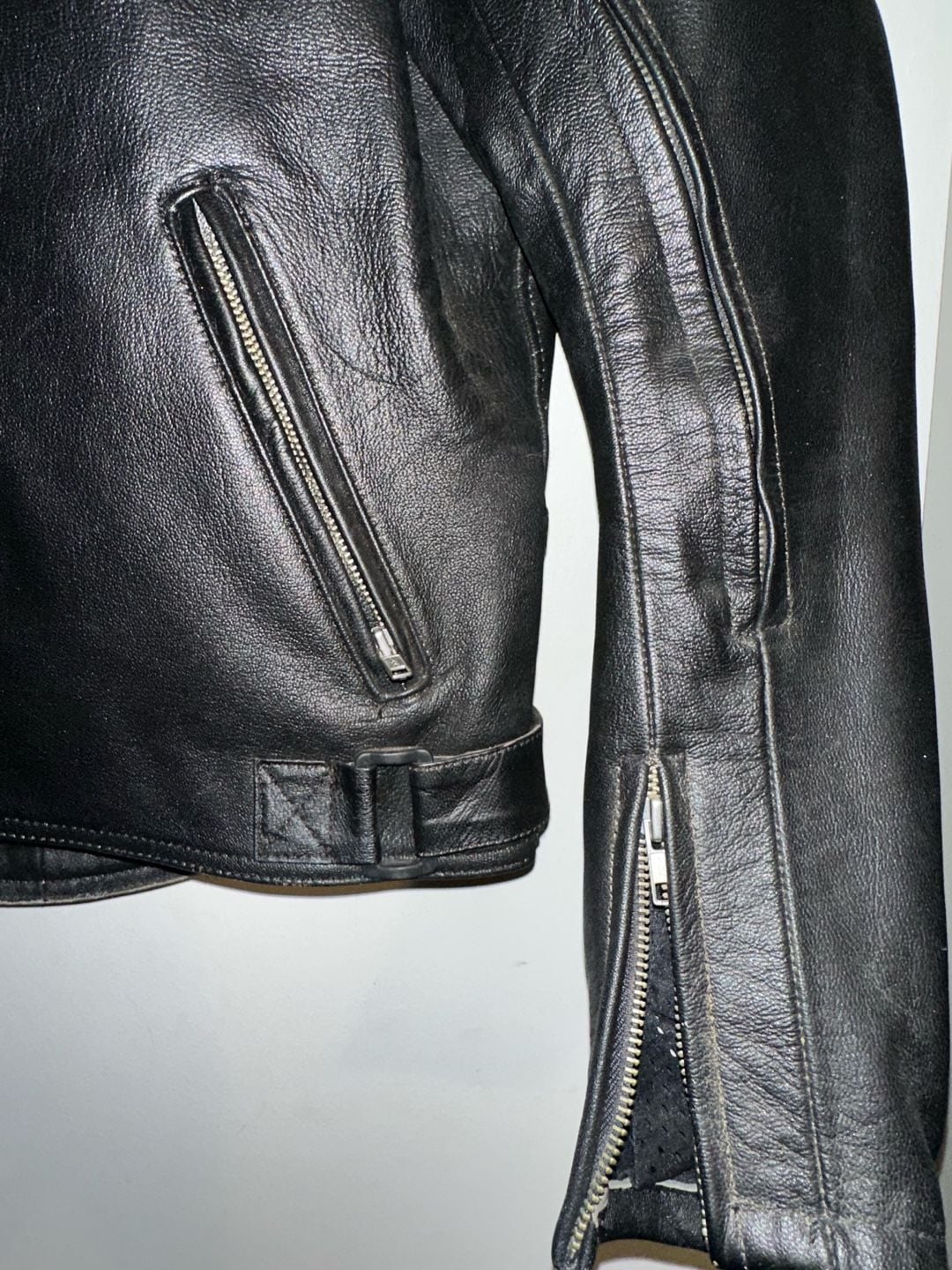 Teknic Leather Armored Motorcycle Jacket Removable Liner Size 40/50 Medium 3