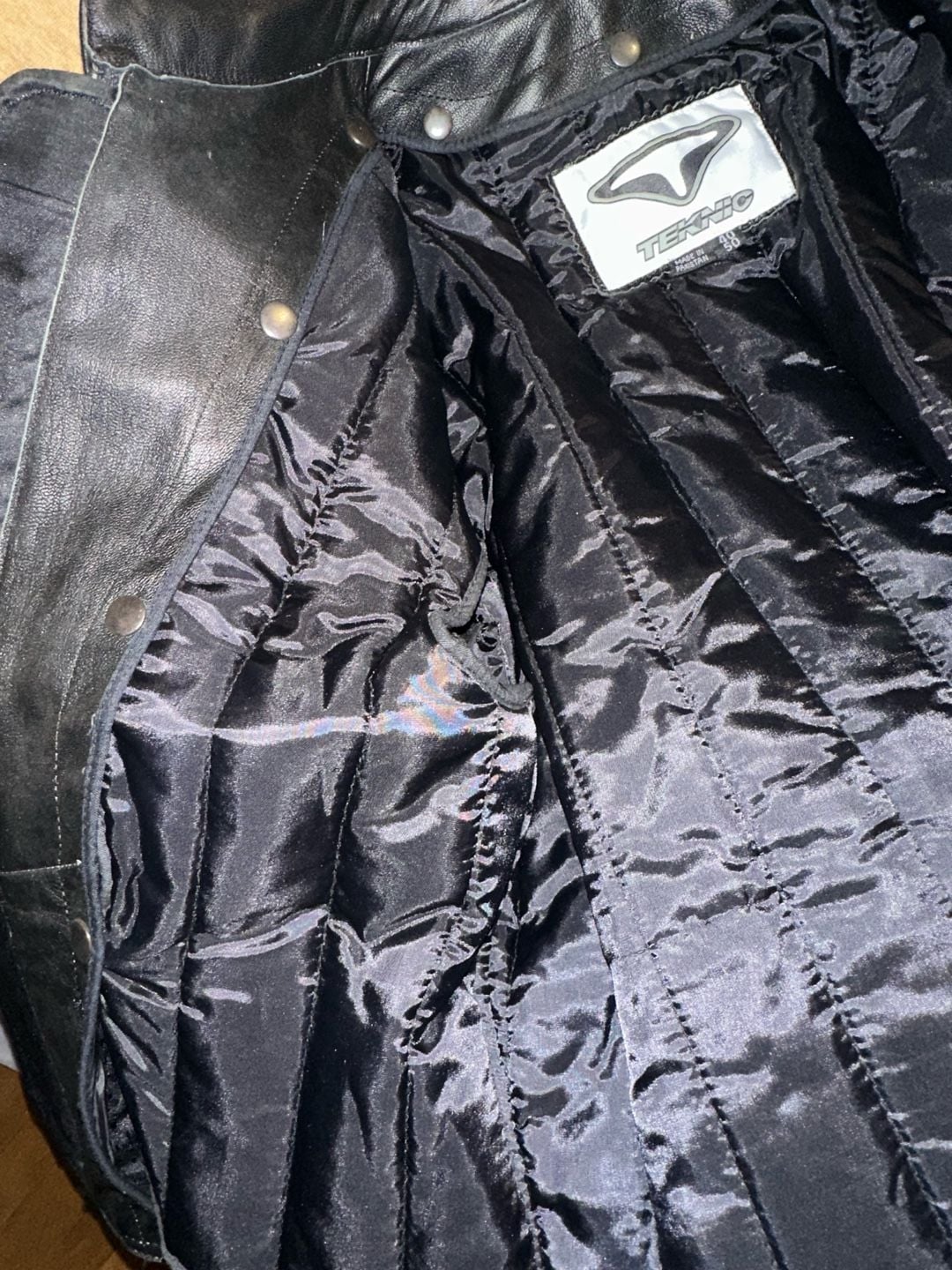 Teknic Leather Armored Motorcycle Jacket Removable Liner Size 40/50 Medium 11