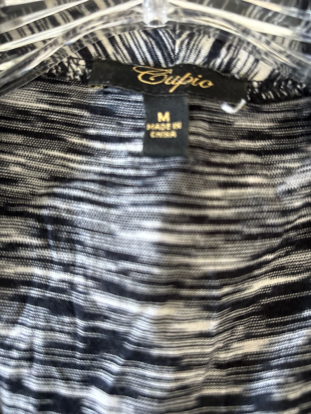 Cupio Black Gray and White Spacedye Open Front Cardigan Size Medium 5