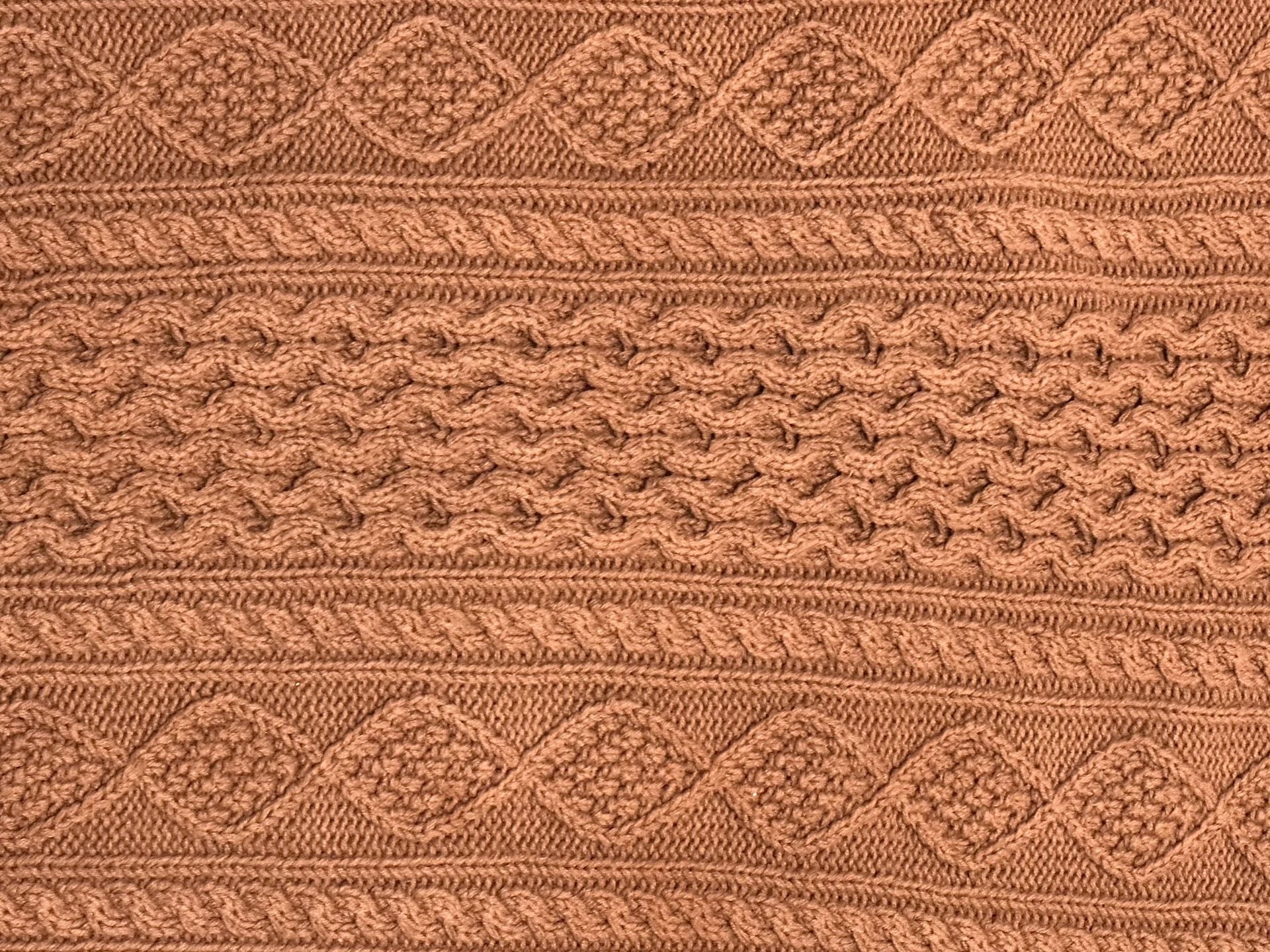 L.L. Bean Signature Mens Large Rust Brown Cable Knit Colorblock Aran Sweater 3