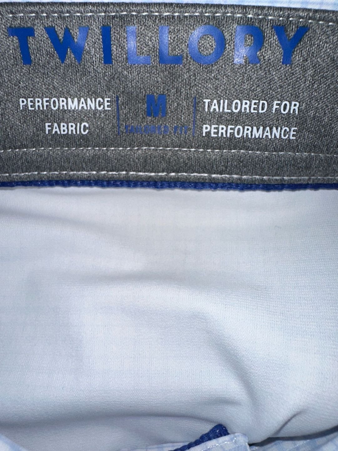 Twillory Performance Fabric Tailored Fit Short Sleeve Polo Shirt Blue Medium 6
