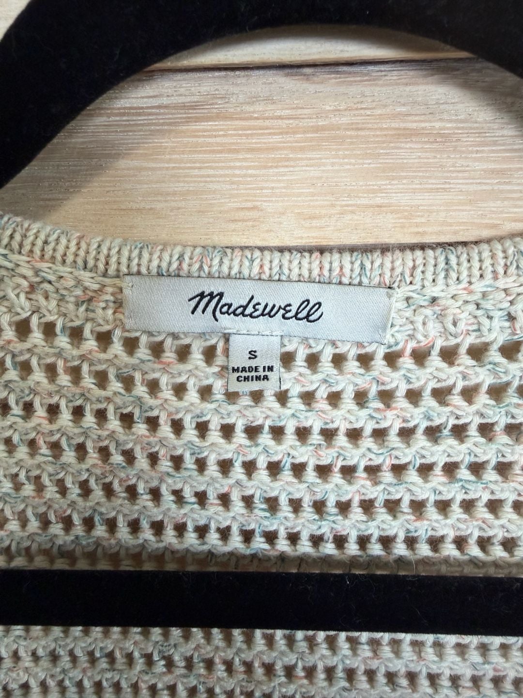 EUC Madewell Rainbow Marled Seville V-Neck Open-Knit Pullover Sweater Size S 3
