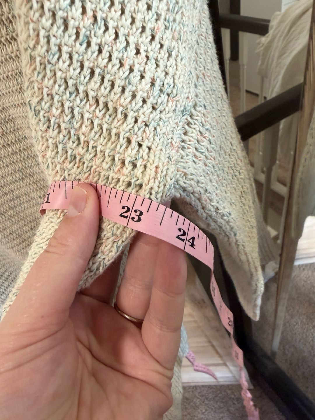 EUC Madewell Rainbow Marled Seville V-Neck Open-Knit Pullover Sweater Size S 6