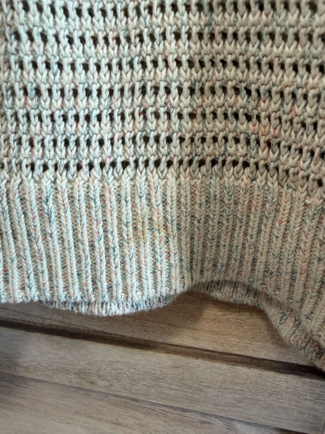 EUC Madewell Rainbow Marled Seville V-Neck Open-Knit Pullover Sweater Size S 7