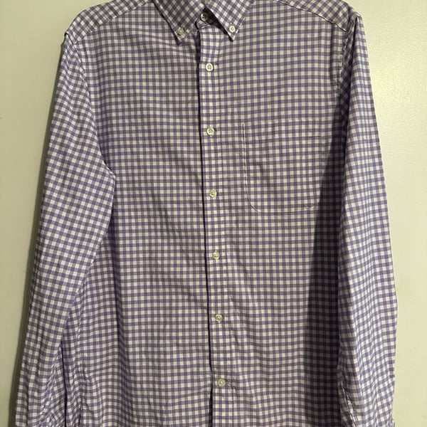 Vineyard Vines On-The-Go Performance Gingham Button Down Shirt brrr° Purple