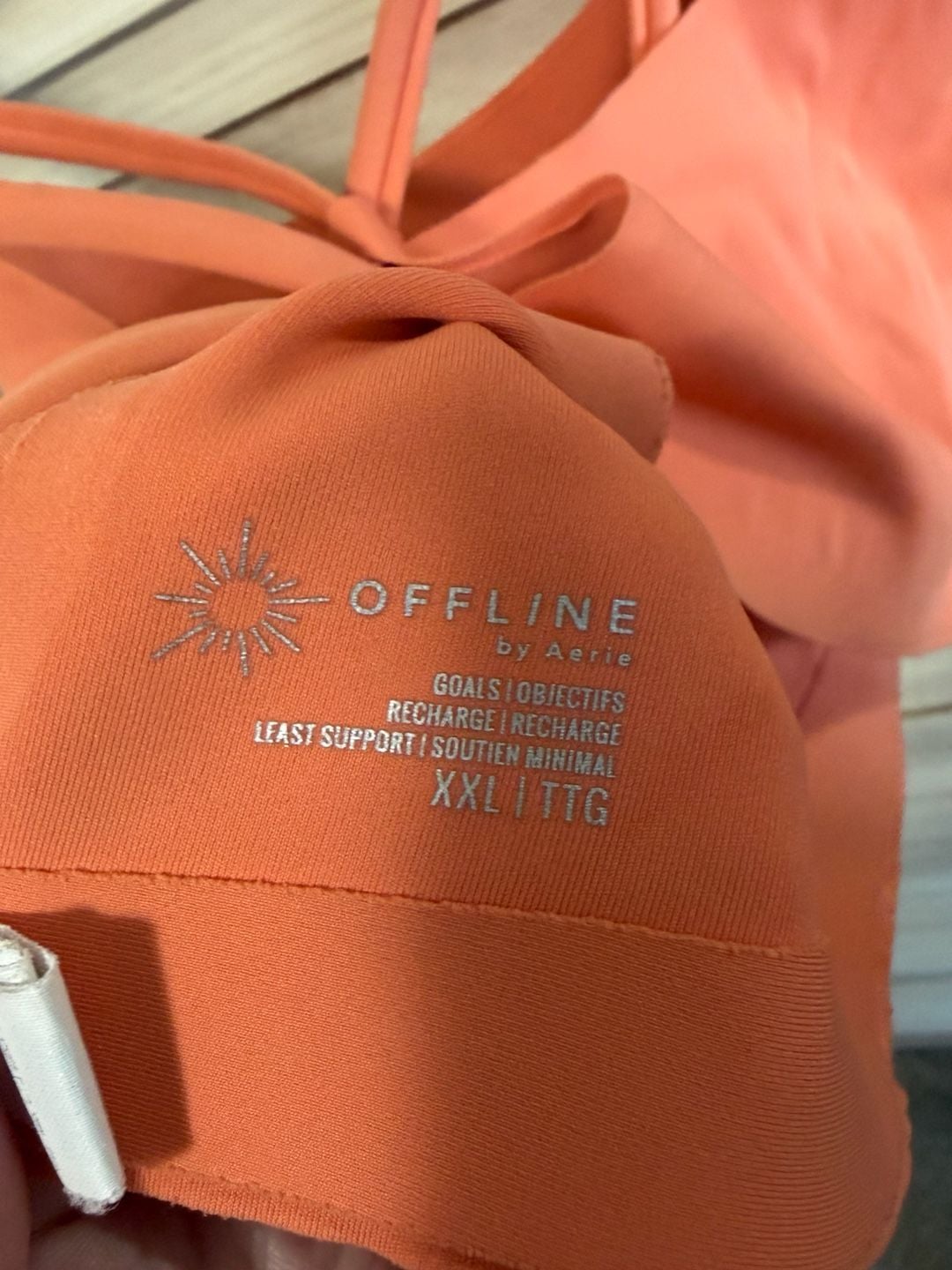 GUC OFFLINE by Aerie Strappy Back Bralette in Coral/Orange Size XXL 4